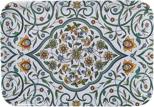 DRW Plateau rectangulaire en mélamine avec Dessin Arabesque et Couleurs Multiples 2 x 31 x 45 cm - Nail Gallerys
