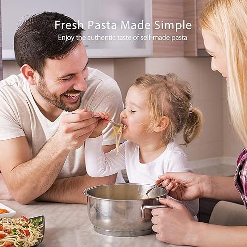 Sailnovo Machine à Pâtes Manuelles en Acier Inoxydable pour Faire Tagliatelle Spaghettis Lasagnes Ravioles 9 échelles (Argent) - Nail Gallerys