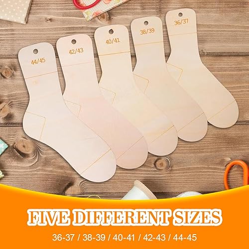 SKIKHN 5 Pièces Bloqueurs de Chaussettes, Set de Planches à Chaussettes Taille 36-45, Bloqueur à Chaussettes, Tendeurs de Chaussettes, Bloqueur De Chaussettes en Bois, Pour le Tricot, le Crochet - Nail Gallerys