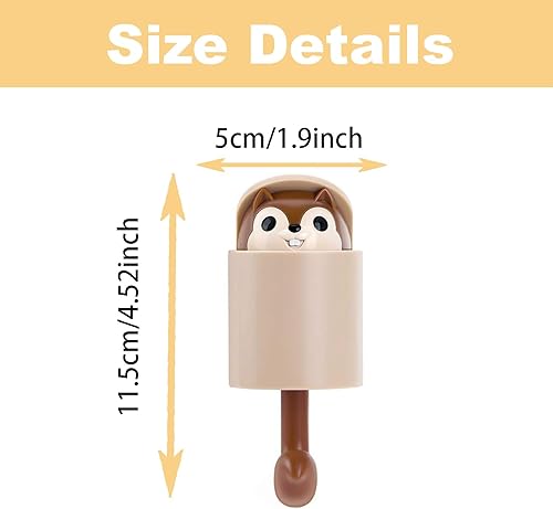 Tinkber 2 Pièces Crochet À Clés Mural de Dessin Animé, Patère de Dessin Animé, Patère Créative, Crochet en Forme D'Écureuil, Adapté Aux Serviettes, Clés, Sacs, Chapeaux (Gris + Marron) - Nail Gallerys