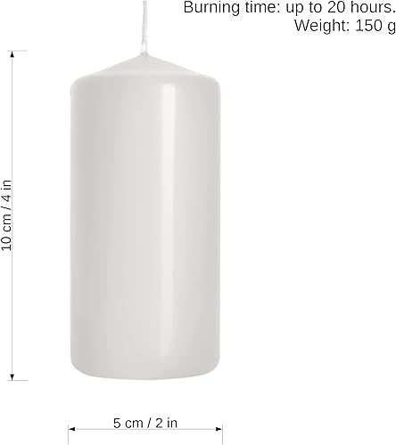 Lot de 8 bougies chandelles, taille 5 cm x 10 cm (D x H), qualité supérieure, blanc, 5x10cm - Nail Gallerys