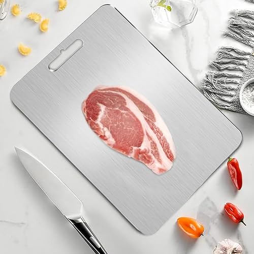 Planche à découper en titane 100 % pur pour cuisine, planche à découper double face de qualité alimentaire pour couper la viande, les légumes, les fruits (épaisseur 2 mm, 46 x 30 cm) - Nail Gallerys