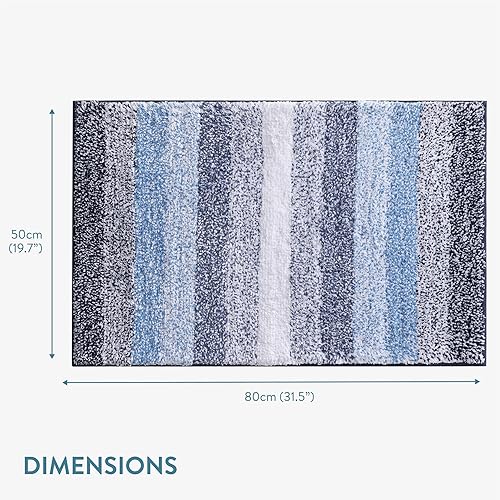 JEMIDI Tapis Salle de Bain - Tapis Sortie de Douche Absorbant et Antidérapant 50 x 80 cm - Tapis Toilette Antiderapant en 100% Coton Epais - Nail Gallerys