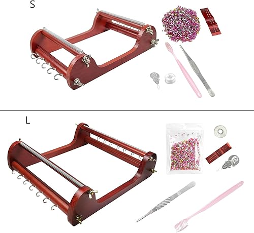 XINYIN Outil Tissage Perles en Bois Kit Métier À Tisser Perles en Bois D'inspiration Vintage Comprenant des Fils Perles Une Aiguille pour Bracelets Et Colliers Unique Bijoux - Nail Gallerys