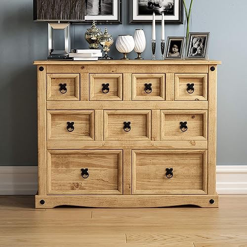 Vida Designs Corona Commode marchande 9 tiroirs en pin Massif - Nail Gallerys