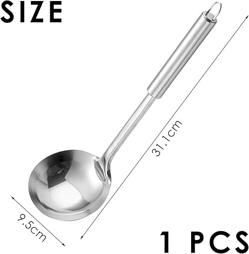1 louche à soupe en acier inoxydable, ustensile de cuisine, cuillère à sauce ronde, louche à sauce, ustensiles de cuisine, ustensile de cuisine indispensable pour la préparation et le service. - Nail Gallerys