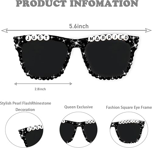 Lunettes de soleil noires pour enterrement de vie de jeune fille, pour homme - Nail Gallerys