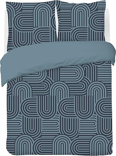 Vision - Parure Housse de Couette Marcel - Housse de Couette 240x220cm avec 2 taies Assorties 65x65cm - 100% Coton - Nail Gallerys