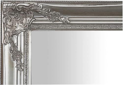 Biscottini International Art Trading Miroir Mural 80 x 60 x 3 cm Made in Italy/Miroir Shabby Chic/Miroir Salle de Bain Couleur Argent Antique/Miroir Mural Vintage - Nail Gallerys