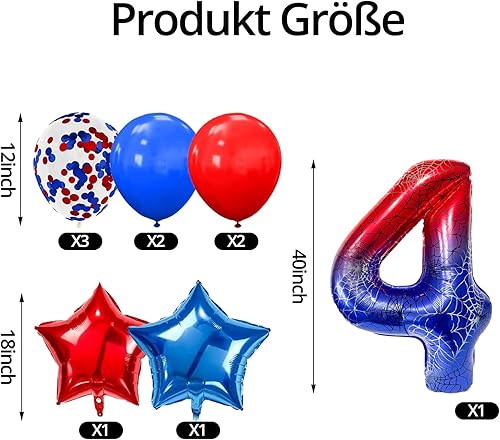 DazzJoy Spider Décoration d'anniversaire garçon 4 ans - Nail Gallerys