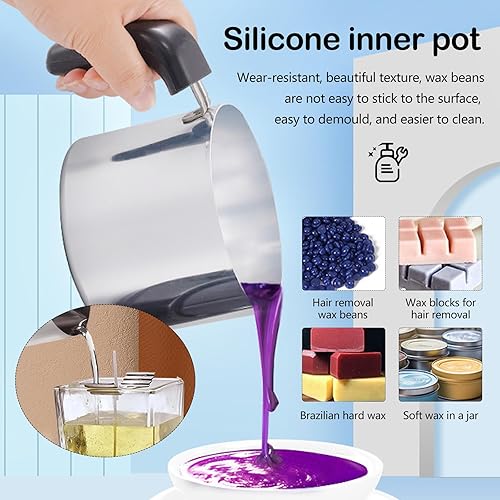 Fondoir à Cire électrique, Led Température Affichage Bougie Électrique Cire Fondue Machine À bougie Numérique Avec Bec Inversé Contrôle Constant de la Température cire Fabrication Bougie Kit - Nail Gallerys