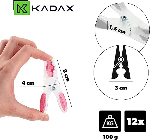 KADAX Lot de 20 pinces à linge en plastique robuste, pinces à chaussettes colorées, pinces résistantes au vent pour l'intérieur et l'extérieur (20 pièces/noir v2) - Nail Gallerys