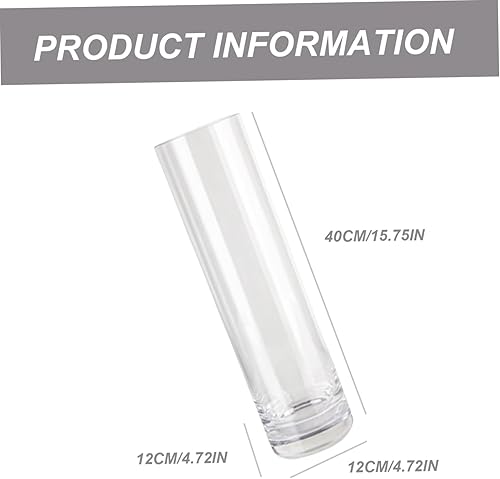Vase en acrylique transparent de 40,6 cm de haut, forme cylindrique en plastique incassable pour centre de table, arrangement floral, décoration de mariage - Nail Gallerys