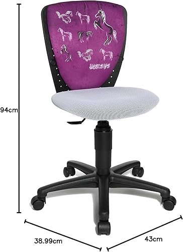 Topstar Chaise de Bureau pivotante pour Enfant Motif Chevaux Noir/Blanc - Nail Gallerys