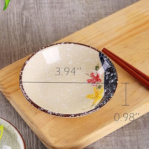 WHJY Lot de 5 assiettes en porcelaine japonaise rétro en céramique pour assaisonnement, sauce soja - Nail Gallerys