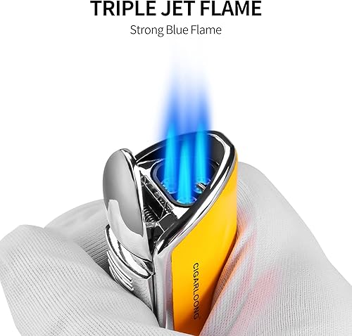 CIGARLOONG Ensemble Coupe-Cigare et Briquet Double Lame et Briquet Butane Rechargeable à Jet (Rouge) - Nail Gallerys