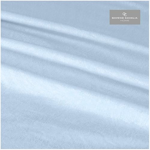 GC GAVENO CAVAILIA Housse de Couette Unie en Flanelle Facile d'entretien, Drap-Housse Super Doux, Confortable et Chaud, Coton, Drap Plat Bleu, Drap Plat King Size - Nail Gallerys