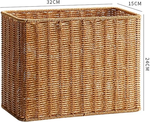 Sharplace Panier de rangement tissé, panier de Journal, panier de rangement robuste de grande capacité, support de tapis de Yoga pour livres, bureau, salle de - Nail Gallerys