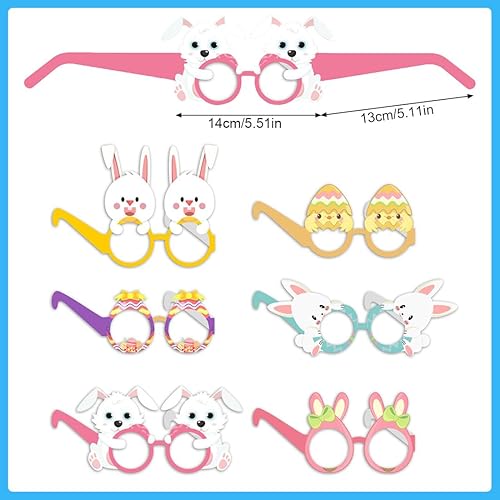 NOPKESV 12 Pcs Lunettes de Fête de Pâques Lapin de Pâques Verres Cadre Lapin Carotte Oeuf Poussin Décorations de Fête de Pâques pour Adulte Enfants Pâques Décoration Cadeaux - Nail Gallerys