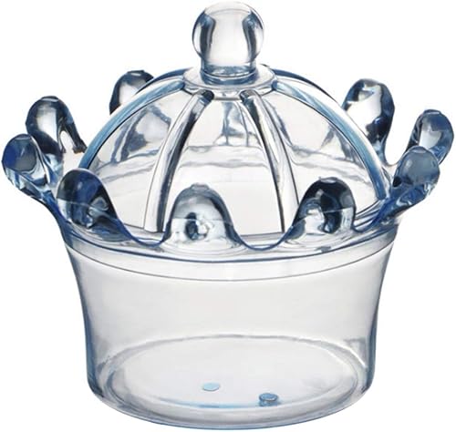 Lot de 12 boîtes à Bonbons en Plastique en Forme de Couronne pour Mariage ou fête (Bleu) - Nail Gallerys