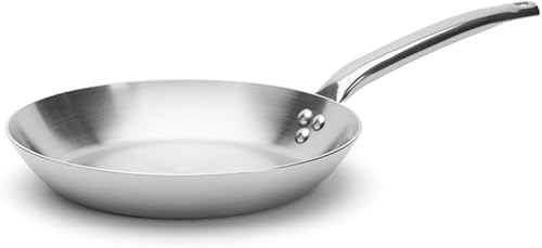 De Buyer - Poêle à frire en inox 3 couches ALCHIMY - 28 cm - Fabriquée en France, Sans PFAS, Maîtrise de la Cuisson, Inox 18/10, Tous Feux + Four, Finition Poli Brossé - Nail Gallerys