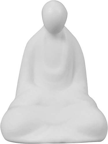 Jsrnqert Mini statue de Bouddha en céramique blanche méditant - Décoration de maison - Accessoire de paysage miniature - Nail Gallerys