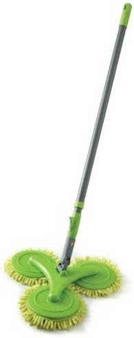 cozydiscount Balai Microfibres 3 Têtes Rotatives - Housses Amovibles - Manche Télescopique et Flexible - Nail Gallerys