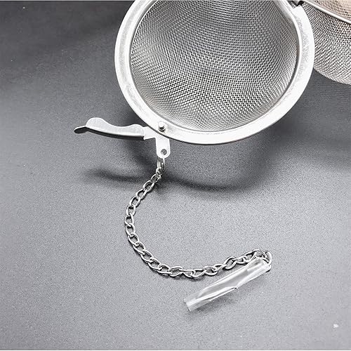 Stainless Steel Tea Infuser - Mesh Tea Ball With Hook Chain For Steeping Loose Leaf, harbal Tea, Spices | Durable Small Tea Filter For Teacups, Teapots, Daily Brewing, Kitchen Strainer Accessory - Nail Gallerys