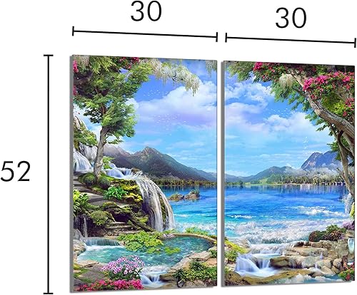 DarHaus Planche à découper en verre Ceranfeld 1 pièce 52 x 40 cm, plaque de découpe en verre, protection anti-éclaboussures, plaque en verre universelle, cuisine, Paysage Coloré - Nail Gallerys