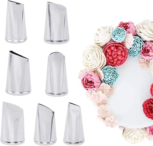 Symphony Wire Flo Tips Lot de 7 douilles de glaçage en acier inoxydable pour pâtisserie fondant (fleur), 2, - Nail Gallerys