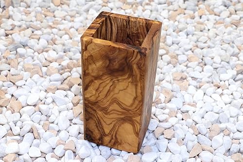 D.O.M. Pot à ustensiles rectangulaire en bois d'olivier - Nail Gallerys