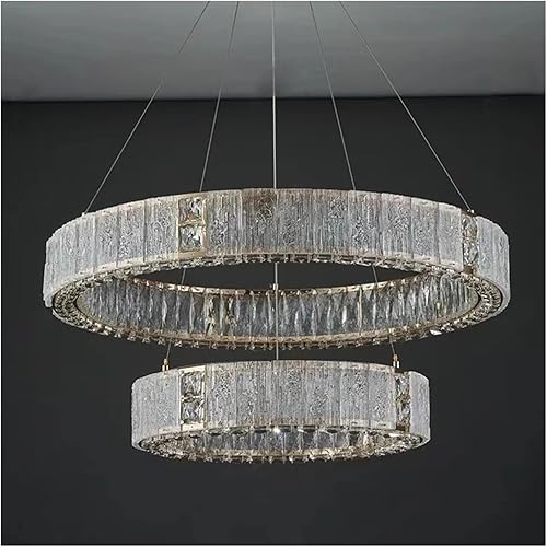 Crystal Circle Circle Lampe Pleillier Light Light Living Dinng Room Kichen Island Éclairage intérieur décoratif, Plafond/Une Couleur / 80 cm - Nail Gallerys