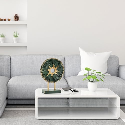 maozyiltle Statue ronde en résine abstrait moderne pour décoration d'intérieur, décoration centrale pour table, entrée, table, étagères, sculpture décorée (vert) - Nail Gallerys