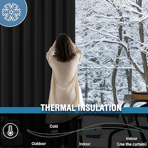 BellaHills Rideau Occultant Thermique,2 Panneaux Rideaux Courts Isolant Anti Froid,Vert Sauge,117x137 cm - Nail Gallerys