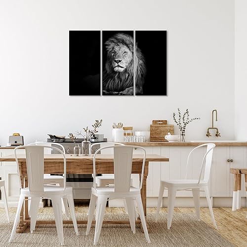 AREDE Lot de 3 Affiches murales Multi Panneaux Art du Lion | 90 x 60 cm | Tableau Art Décoration Murale pour la Maison, le Bureau, le Salon, la Chambre à coucher - Prête à être accrochée - Nail Gallerys