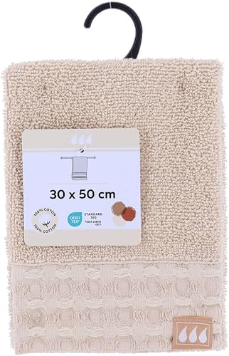 Tendance - Serviette invite 30x50 cm 100% coton - beige - Nail Gallerys