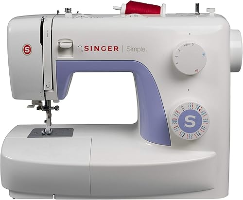 Singer Simple 3232 Machine à Coudre Blanche/Mauve 32 Points Ajustables & Megabox Kit d'Accessoires Complet pour Couture - Nail Gallerys