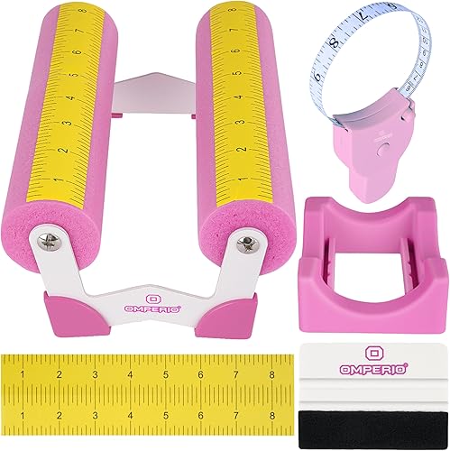 OMPERIO Porte-gobelet en Mousse avec Bord en Feutre pour appliquer des Autocollants en Vinyle, entièrement assemblé avec mesures pour Tasses, Bouteilles (Blanc/Rose) Conçu aux États-Unis par OMPERIO® - Nail Gallerys