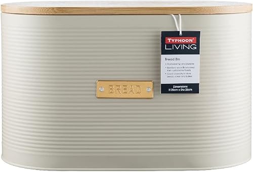 Typhoon Otto Boîte à thé hermétique avec couvercle en bambou 1,4 l, Acier, Boîte à pain noire., 19.5 x 34 x 20.5 cm - Nail Gallerys