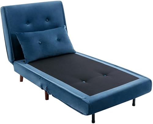 Vente-unique - Fauteuil Convertible en Velours Vert Sapin URIBIA - Nail Gallerys