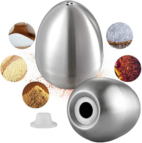 LATRAT Lot de 2 mini poivrières en acier inoxydable en forme d'œuf (1 trou et 3 trous) - Nail Gallerys