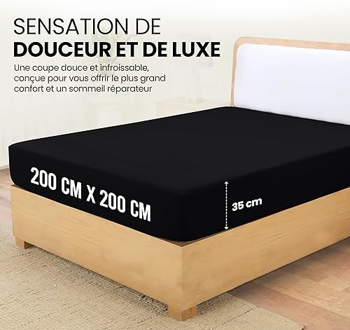 Utopia Bedding Drap Housse - Blanc, 160 x 200 cm - Coupes de 35 cm pour Matelas épais - Polyester Microfibre brossée - Nail Gallerys