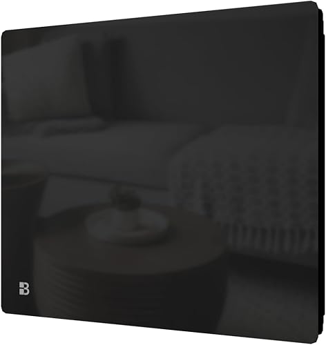 BESTHERM - Radiateur électrique fixe à inertie sèche céramique façade en verre 2000W Bestherm IRIS horizontal noir - Nail Gallerys