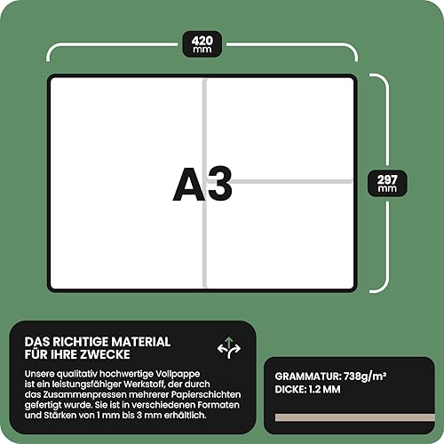 Netuno 100 feuilles de carton gris A3 297 x 420 mm carton de reliure 1,0 mm papier cartonné gris 615g idéal pour bricolage reliure de livres création de calendriers DIY loisirs creatifs modélisme - Nail Gallerys