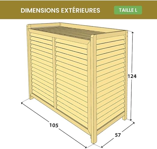 COFFRE CLIM Cache Climatiseur Bois Pivert - Conception Francaise - Couleur Miel - Nail Gallerys