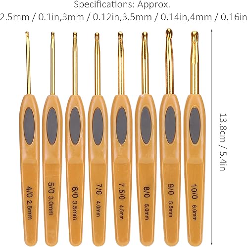 8Pcs Crochet Set Ergonomique - Crochets DIY Fil Tissage Outils D'artisanat Pour Les Mains Arthritiques, Aiguilles Extra Longues - Nail Gallerys