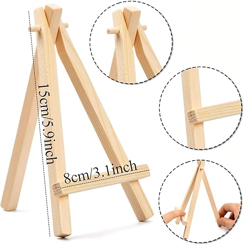 Mini Chevalet Bois,20 Pièces Mini Chevalet de Table Triangulaires pour Photo,Mémo,Calendrier L'artisanat de Peinture Mariages D'anniversaire Petit Présentoir en Bois 15 x 8 cm - Nail Gallerys