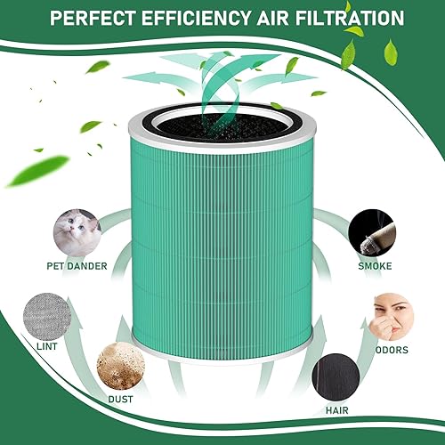 Carmerny Core 400S Lot de 2 filtres HEPA de rechange pour absorbeur de toxines compatible avec le purificateur d'air intelligent LEVOIT Core 400S WiFi Smart et Core 400S-RF-PA (LRF-C401-YUS), vert - Nail Gallerys