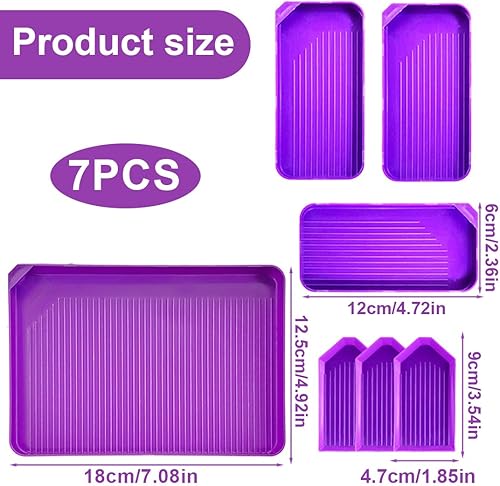 XPEX 7 Pièces Entrelacement Plateau Diamond Painting, Empilable Diamond Painting Accessoires pour Peinture Diamant,rangement diamond painting - Nail Gallerys