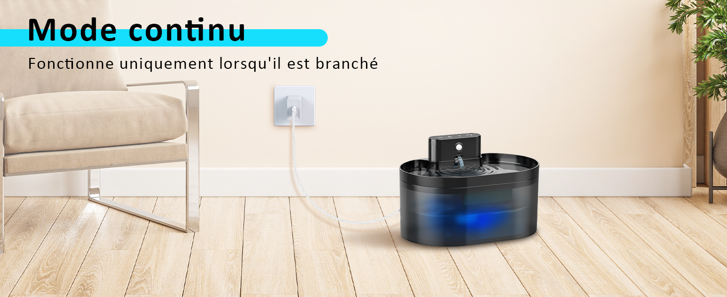 Fontaine à eau sans fil pour chat